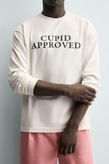 T-SHIRT À INSCRIPTION CUPIDON - Blanc de Zara - Image 4