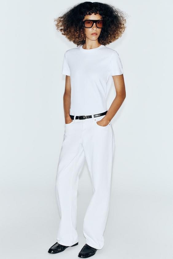 Zara SHORT SLEEVE INTERLOCK T-SHIRT - White - Image 0