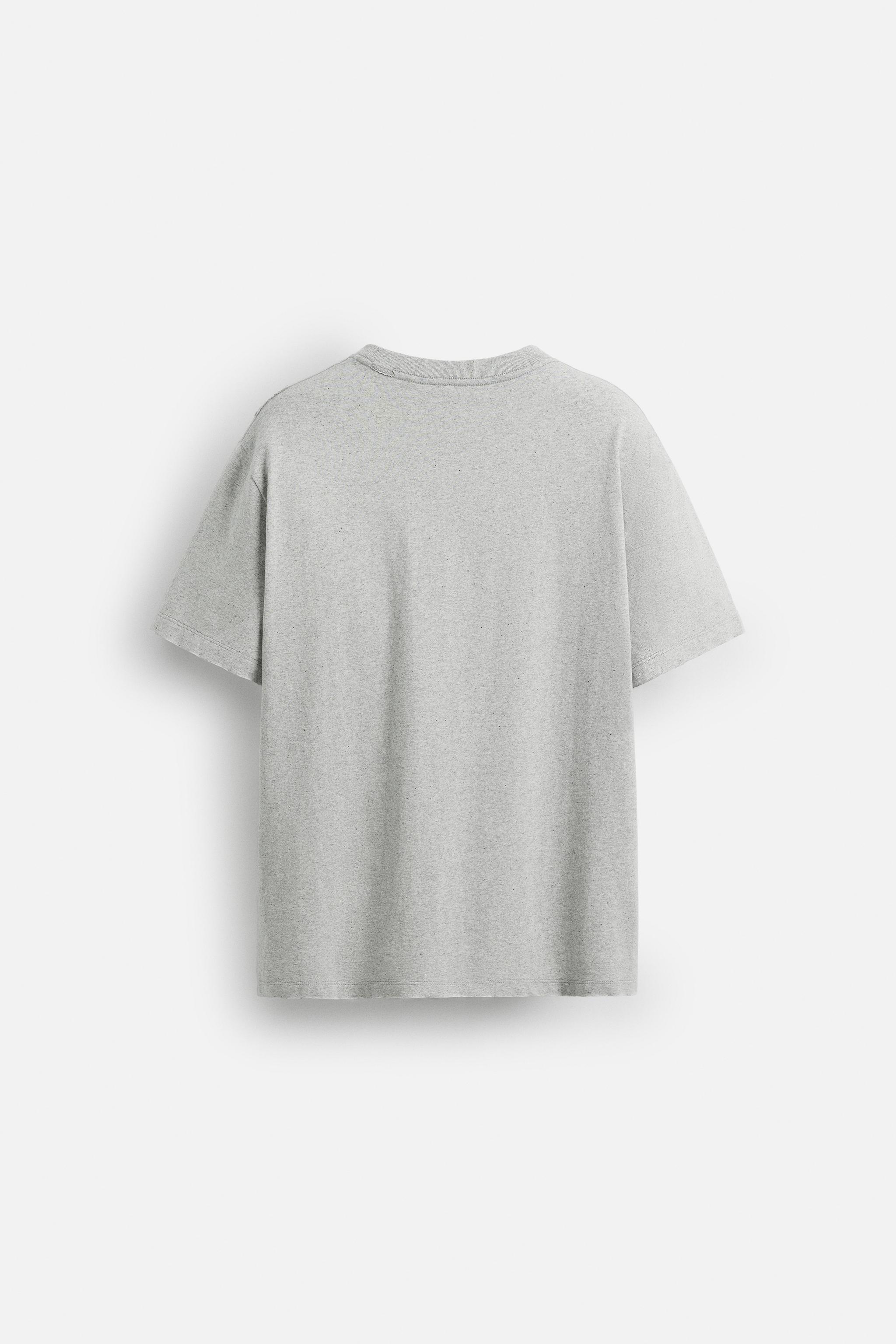 IRREGULAR TEXTURED T-SHIRT - Oyster-white | ZARA Canada