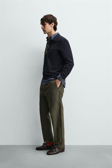 REGULAR FIT KNIT POLO SHIRT - Navy blue by Zara - Image 3