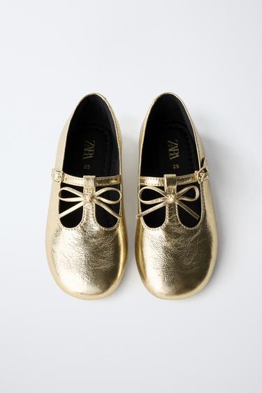 BALLERINES AVEC NŒUD - Or de Zara - Image 3