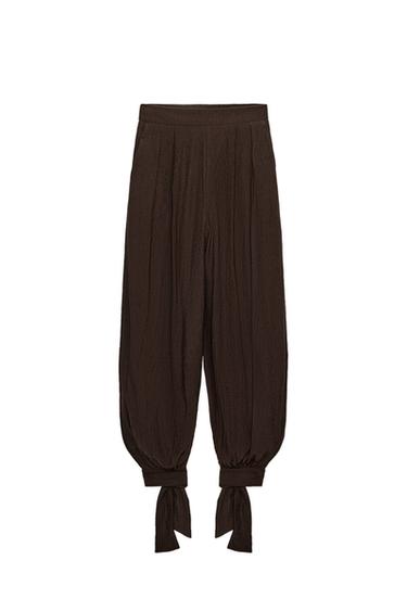 PANTALONS BOMBATXOS AMB LLAÇOS - Marró fosc de Zara