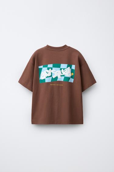 GRAPHIC PRINT T-SHIRT - Brown by Zara - Image 1