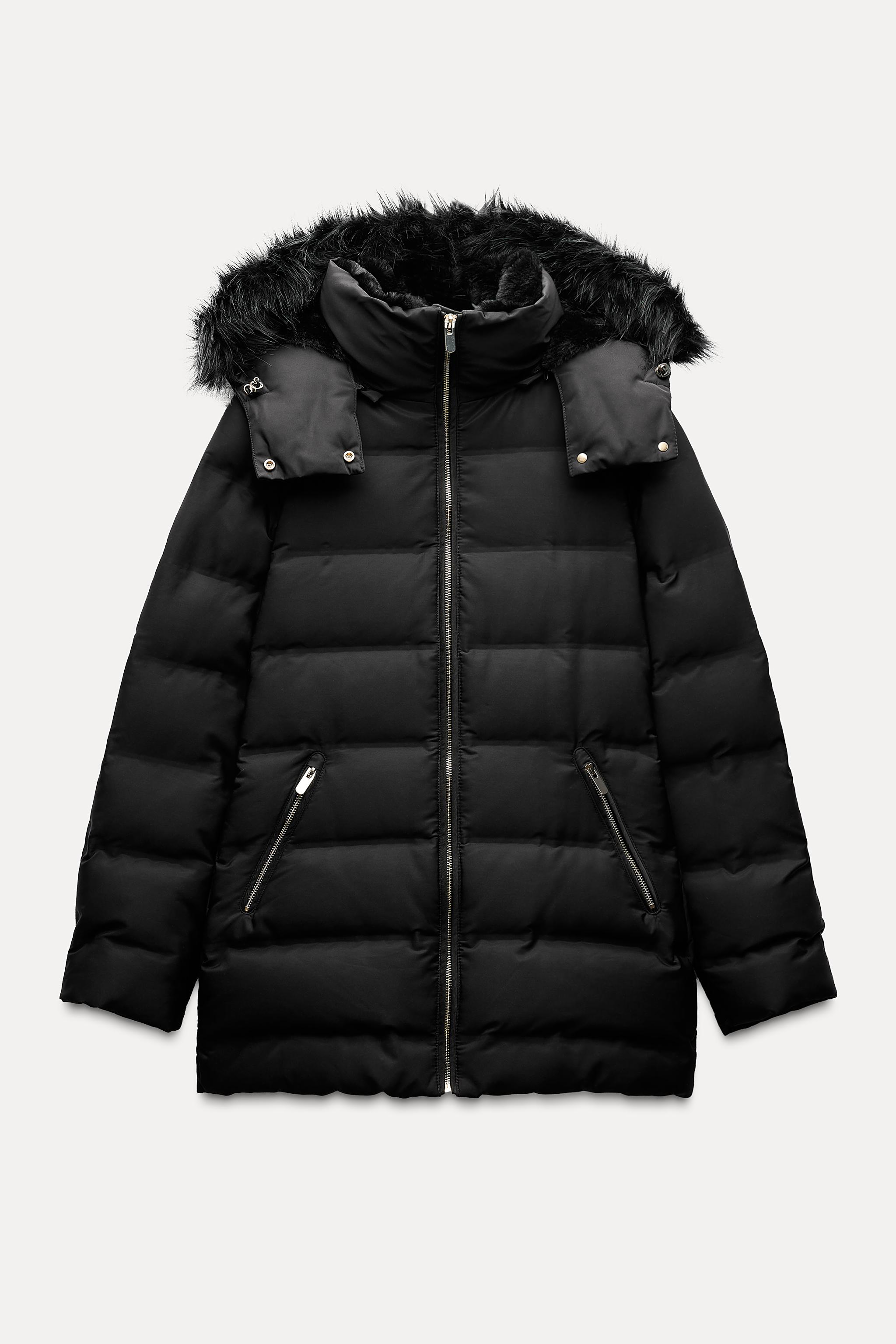 Black puffer jacket womens zara best sale