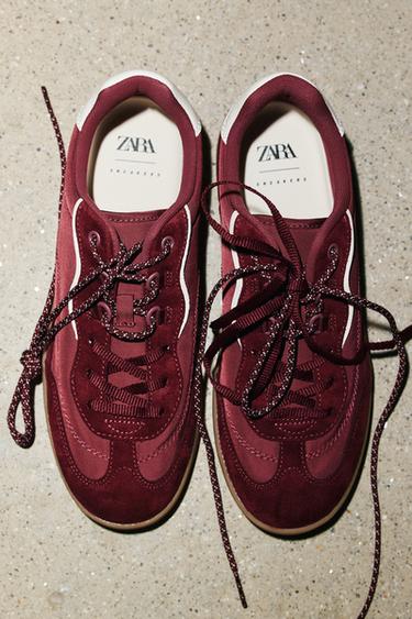 CONTRAST TRAINERS - Burgundy Red by Zara - Image 2