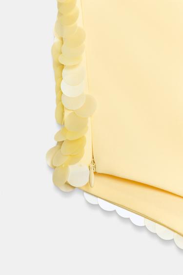 TOP BANDEAU PAILLETTES - Jaune de Zara - Image 5