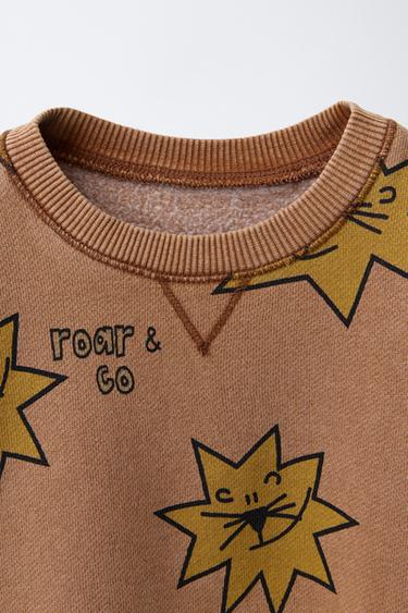 SWEAT IMPRIMÉ ÉTOILES - Marron clair de Zara - Image 2