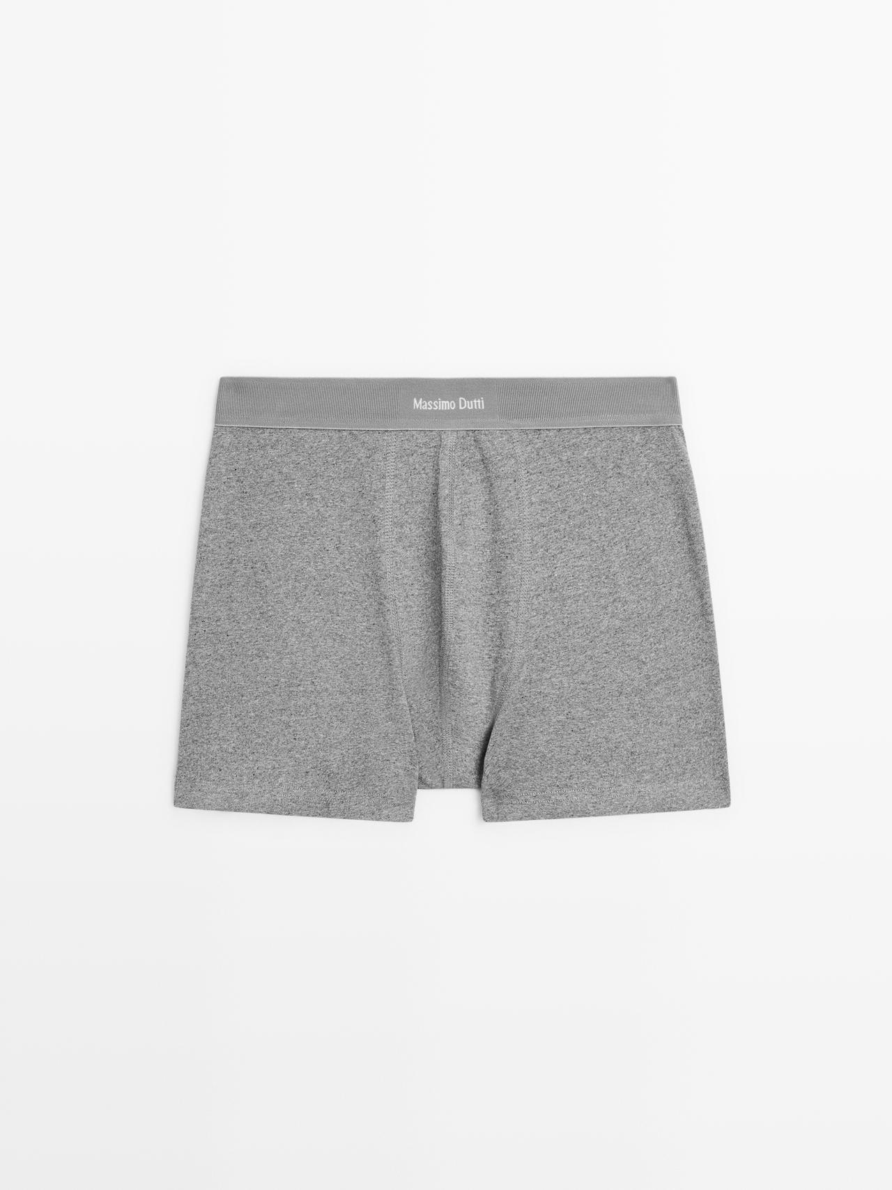 Boxers with logo waistband — Gray marl