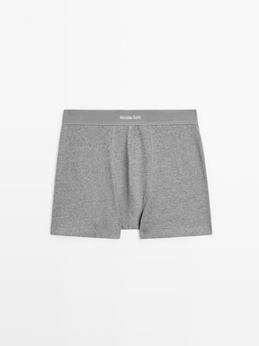 Zara Boxers with logo waistband - Gray marl - Image 0