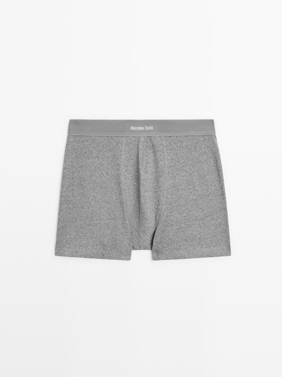 Zara Boxers with logo waistband - Gray marl - Image 0