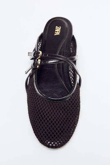 MESH SLINGBACK BALLET FLATS - Brown by Zara