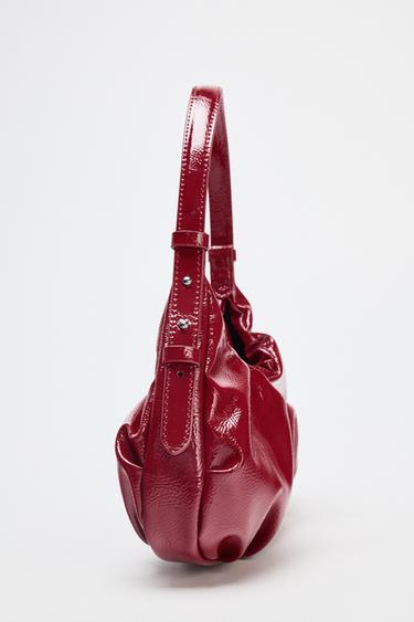 SAC FRONCÉ EFFET CRAQUELÉ - Rouge de Zara - Image 4