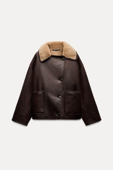 ZW COLLECTION DOUBLE-FACED JACKET - Burgundy by Zara - Image 4