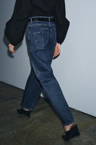 Zara ZW COLLECTION BARREL MID-RISE JEANS - Mid-blue