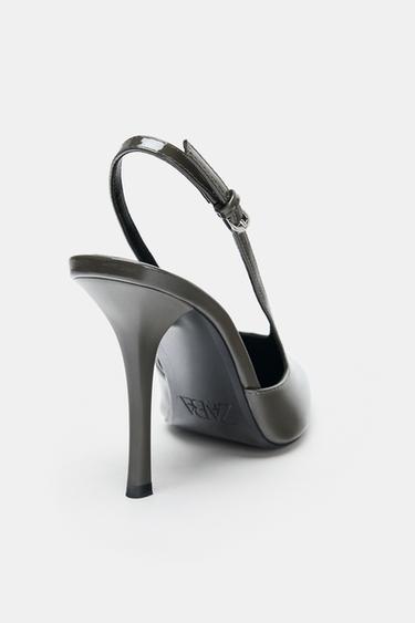 FAUX PATENT SLINGBACK SHOES - Grey by Zara - Image 4
