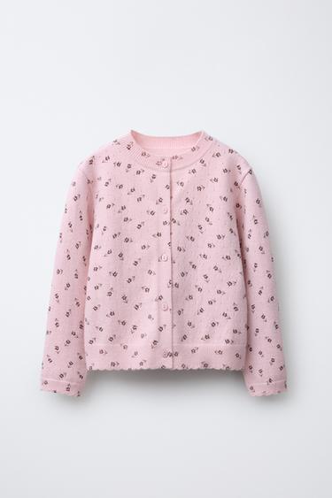 FLORAL KNIT CARDIGAN - Light pink by Zara - Image 0