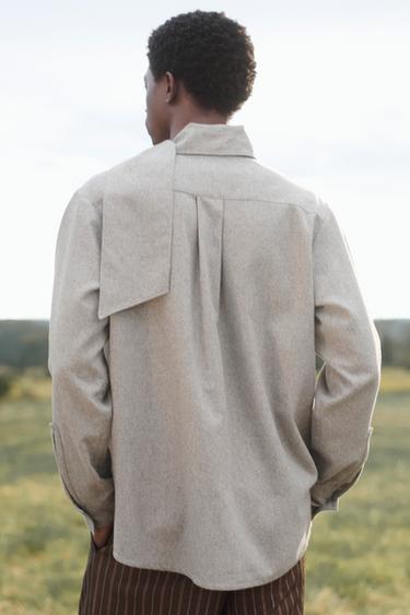 FOULARD OVERSHIRT - LIMITED EDITION - Grey marl by Zara