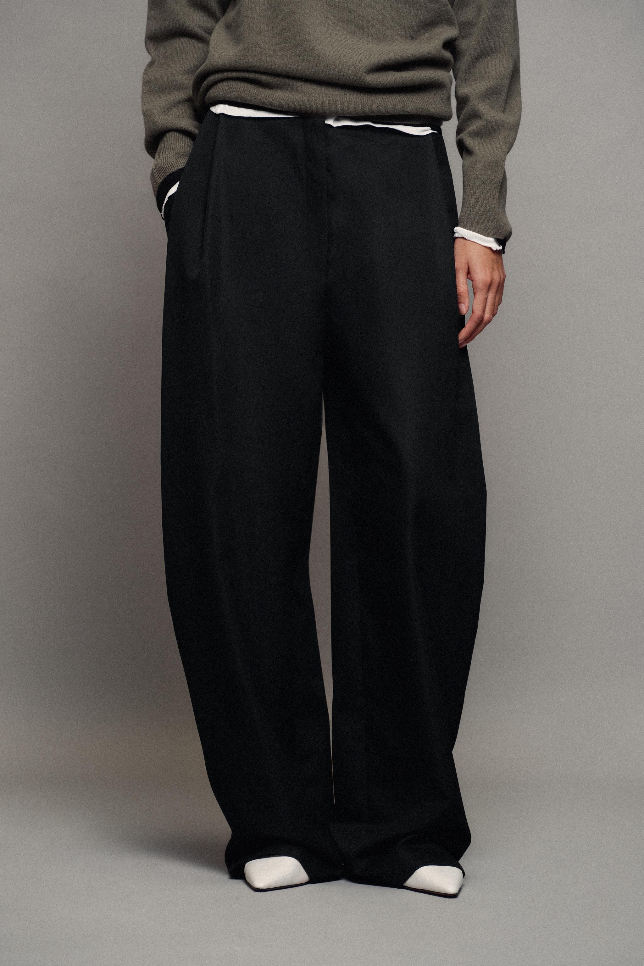 Zara ZW COLLECTION PENSLİ GENİŞ PAÇA PANTOLON görsel 2