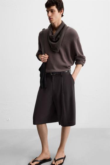 BERMUDA PLIS WIDE FIT - Chocolat de Zara - Image 5