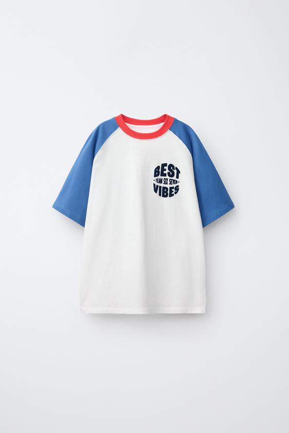 CAMISETA MANGA RANGLÁN TEAM SIX SEVEN - Blanco de Zara - Imagen 0