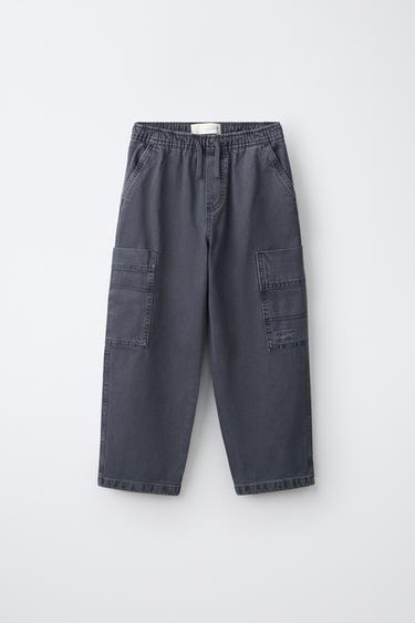 PANTALLONA CARGO TË LEHTA - E kaltër nga Zara