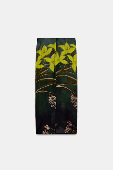 PARÉO IMPRIMÉ FLEURS NŒUD - Vert de Zara - Image 5