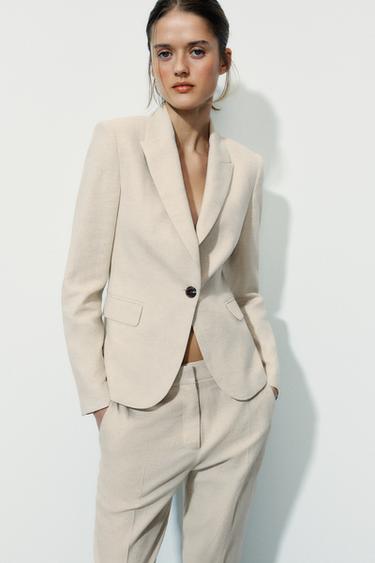 STRAIGHT FIT POCKET BLAZER - Light beige by Zara