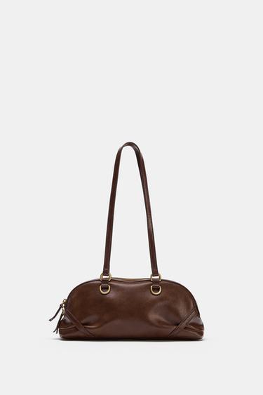 BOLSO DE HOMBRO DETALLE ANILLAS - Marrón de Zara