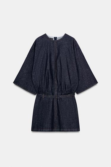 VESTIDO Z1975 CORTO DENIM CINTURÓN - Azul de Zara - Imagen 0