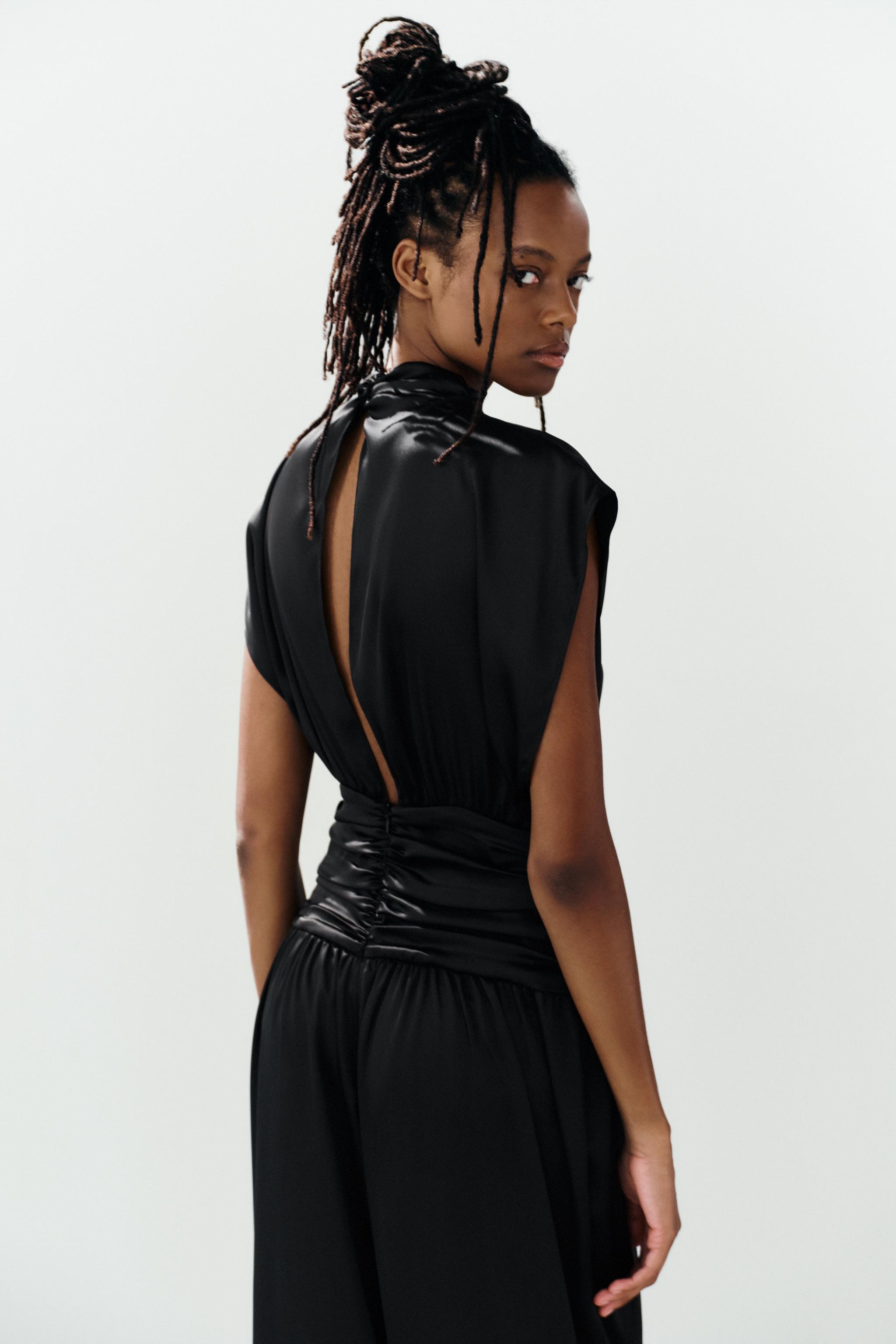 Zara SATIN CUMMERBUND JUMPSUIT — фото 5