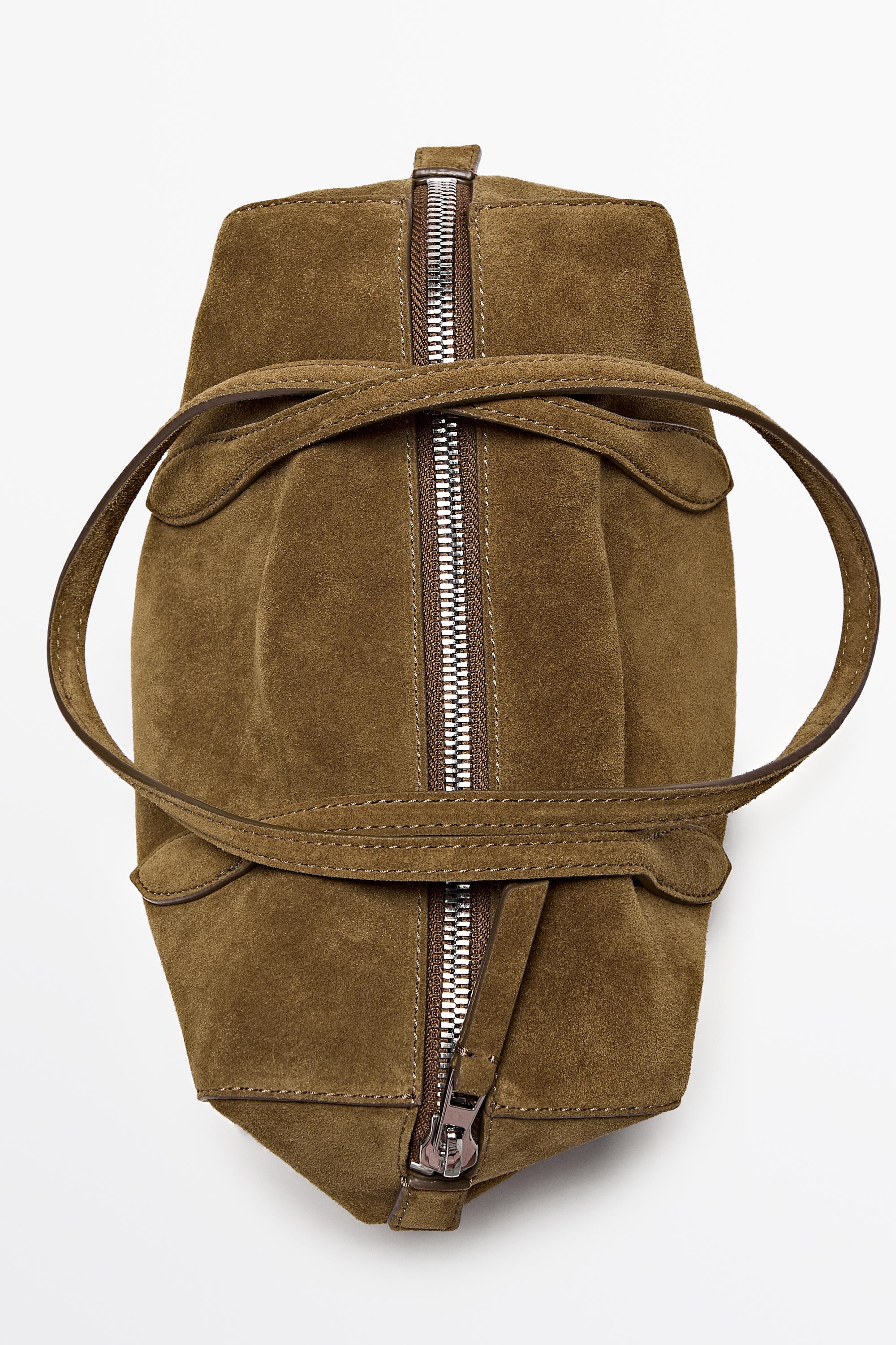 Mini-sac cartable en croûte de cuir