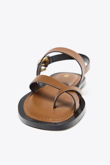SANDALES BRIDES DOIGT - Marron de Zara - Image 7