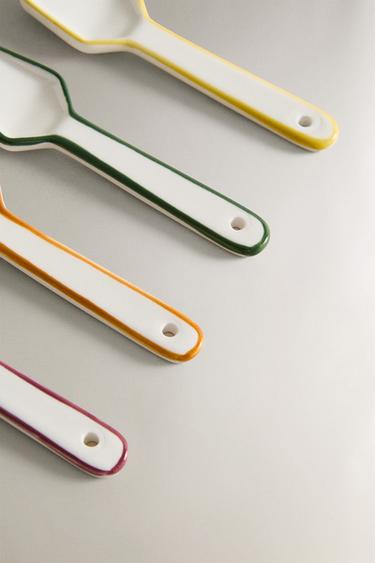 LOT CUILLÈRES À GLACE GRES BORD CONTRASTANT (LOT DE 4) - Blanc de Zara - Image 2