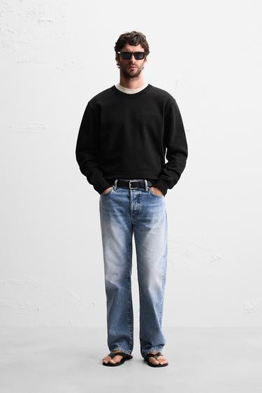 SUDADERA CREW NECK BÁSICA - Negro de Zara - Imagen 0