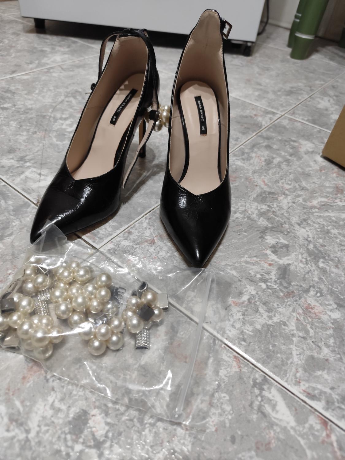 HIGH HEEL COURT SHOES WITH BEADED ANKLE STRAP - Image 5