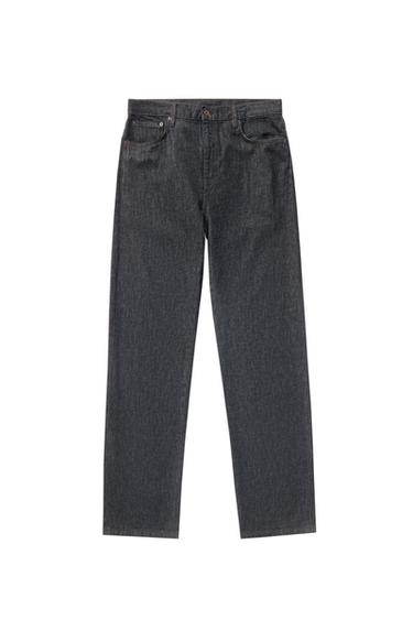 Zara COTTON-HEMP STRAIGHT FIT JEANS - Blue