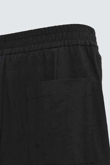 RELAXED FIT COTTON BERMUDA SHORTS - Black by Zara - Image 8