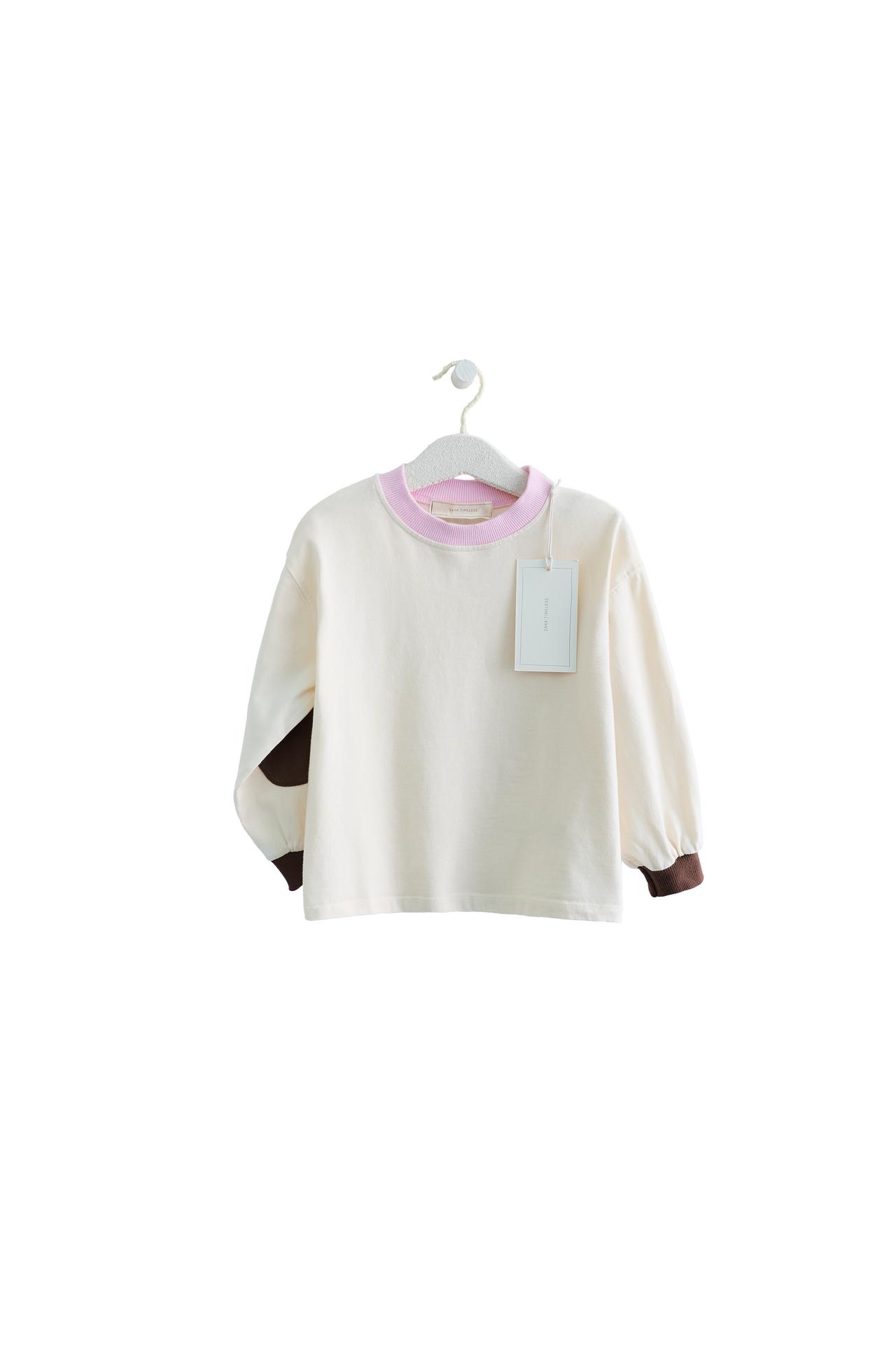 ZARA TIMELESS - CONTRAST COLLAR T-SHIRT