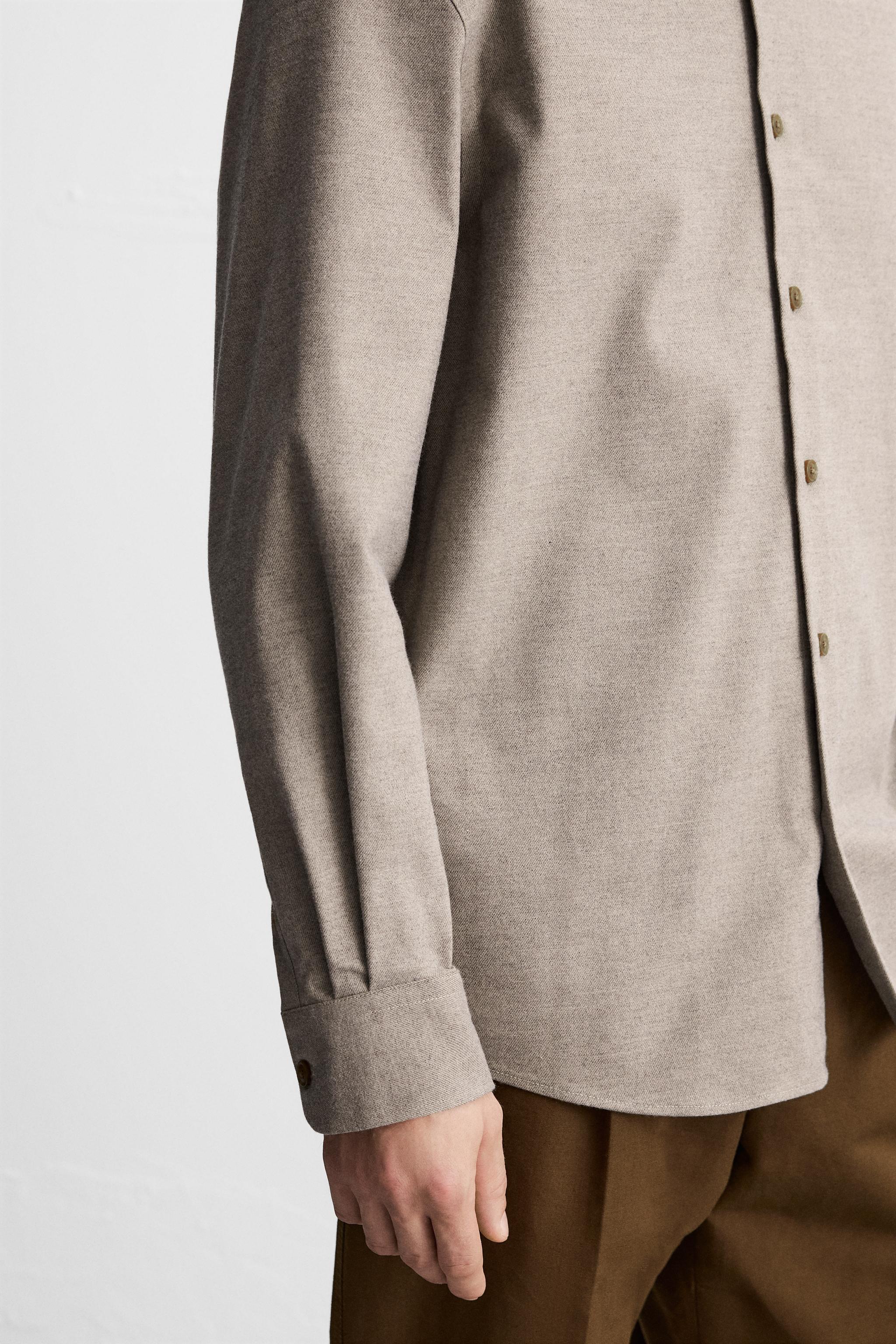TEXTURED COTTON SHIRT - Beige | ZARA United States TEXTURED COTTON SHIRT - Beige | ZARA United States