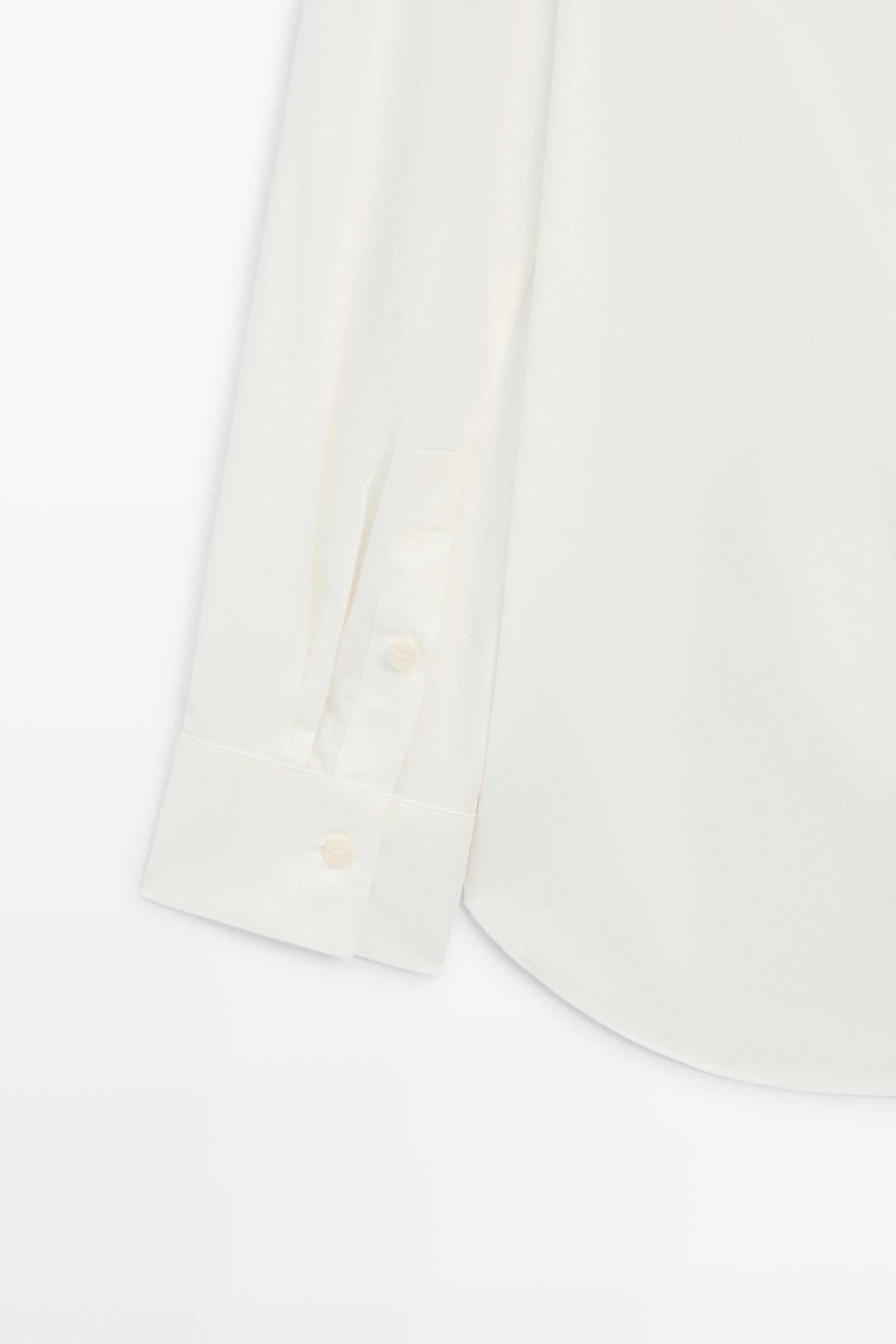 Chemise en popeline avec détails coutures