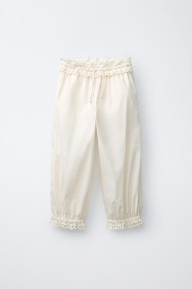 ШТАНИ З МЕРЕЖИВОМ - Сіровато-бежевий колір Zara - Зображення 0