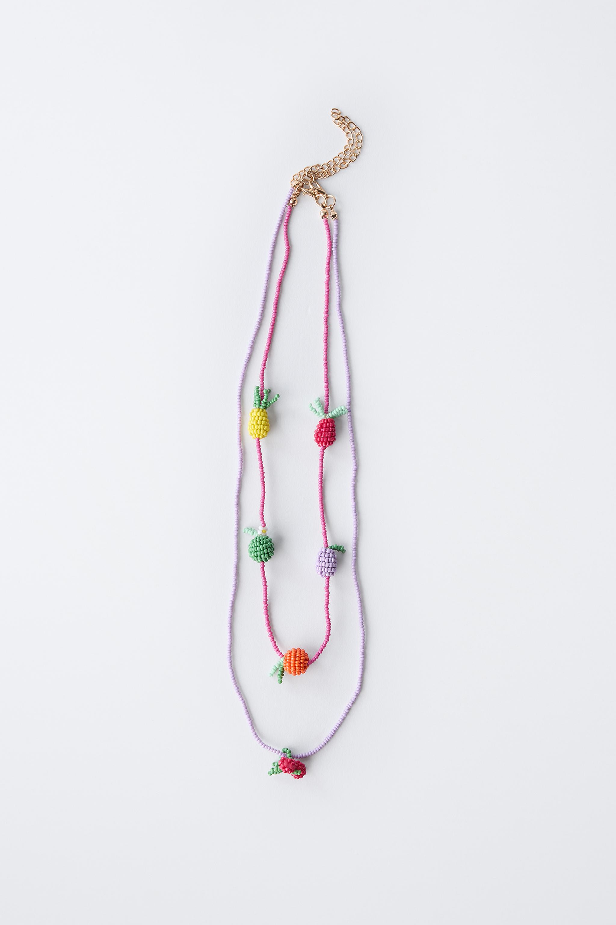 TWO-PACK OF BEADED FRUIT NECKLACES