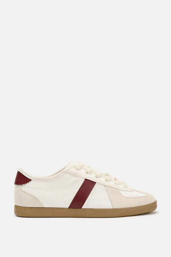 CONTRAST TRAINERS - Burgundy Red by Zara - Image 0