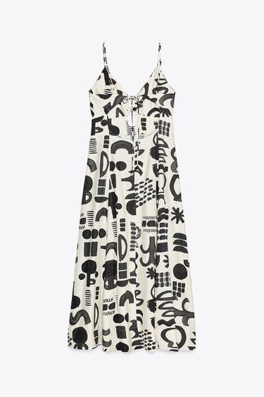 PRINTED CUT-OUT DRESS - Black / White by Zara - Image 8
