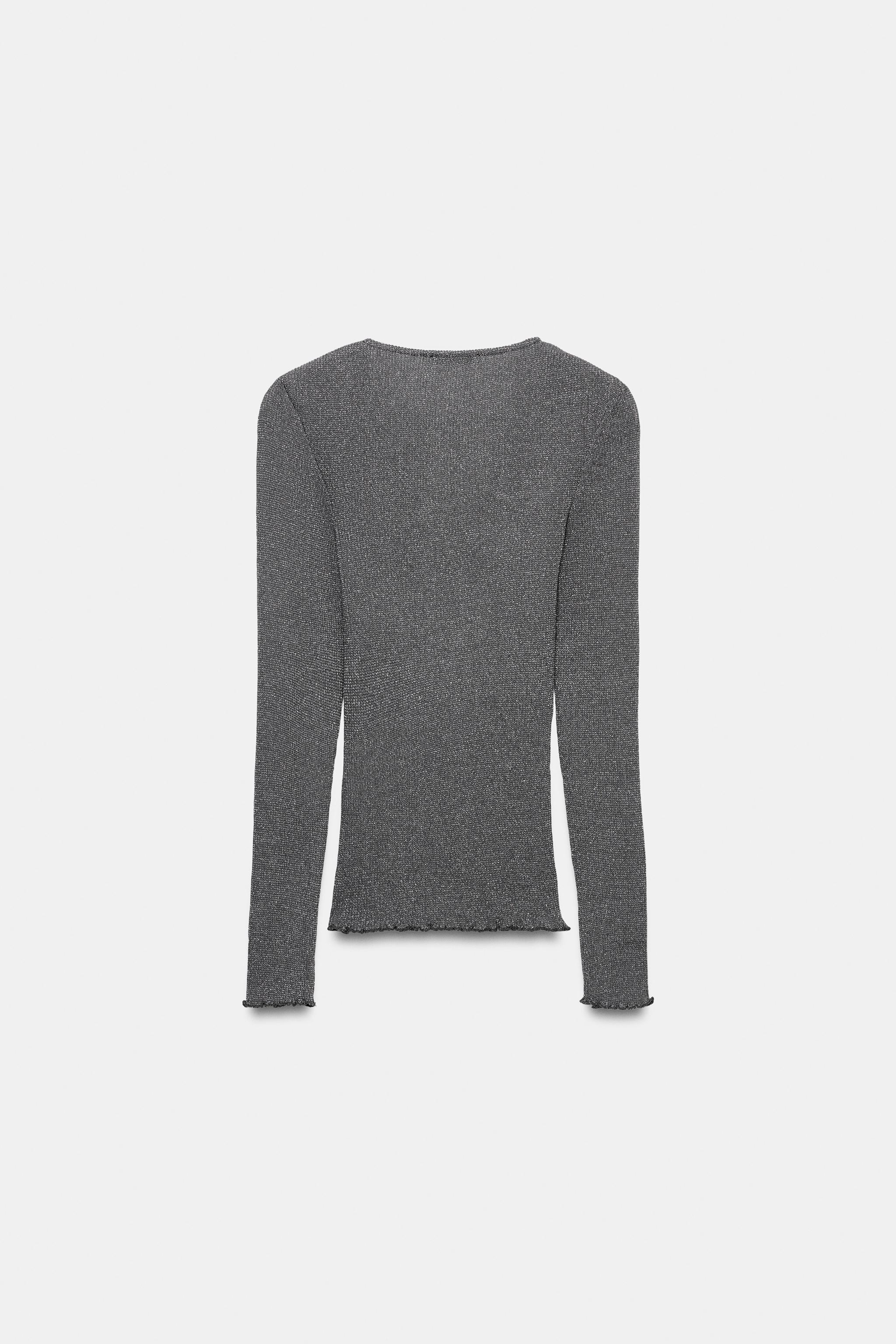 T-SHIRT EN DENTELLE ET FIL MÉTALLISÉ