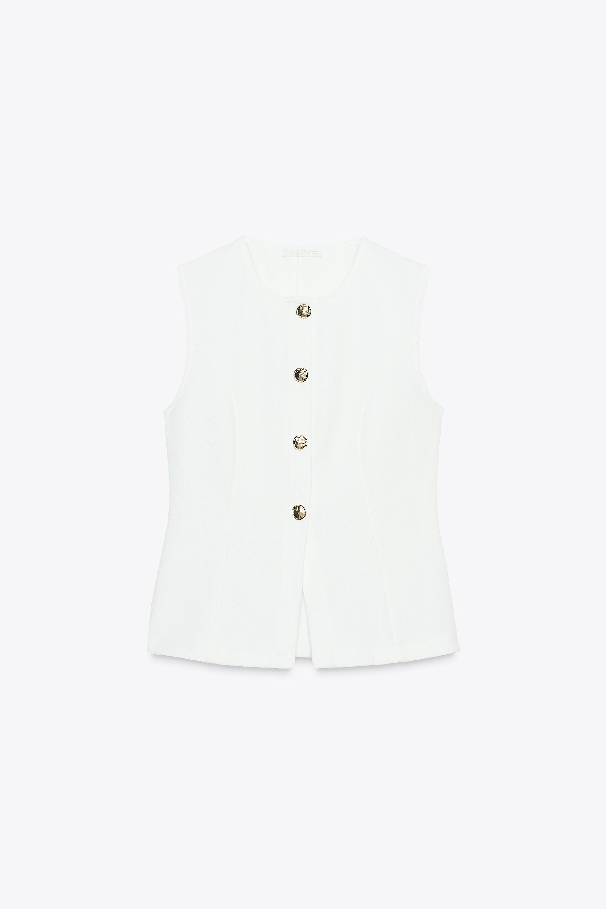 TOP GILET SERGÉ BOUTONS