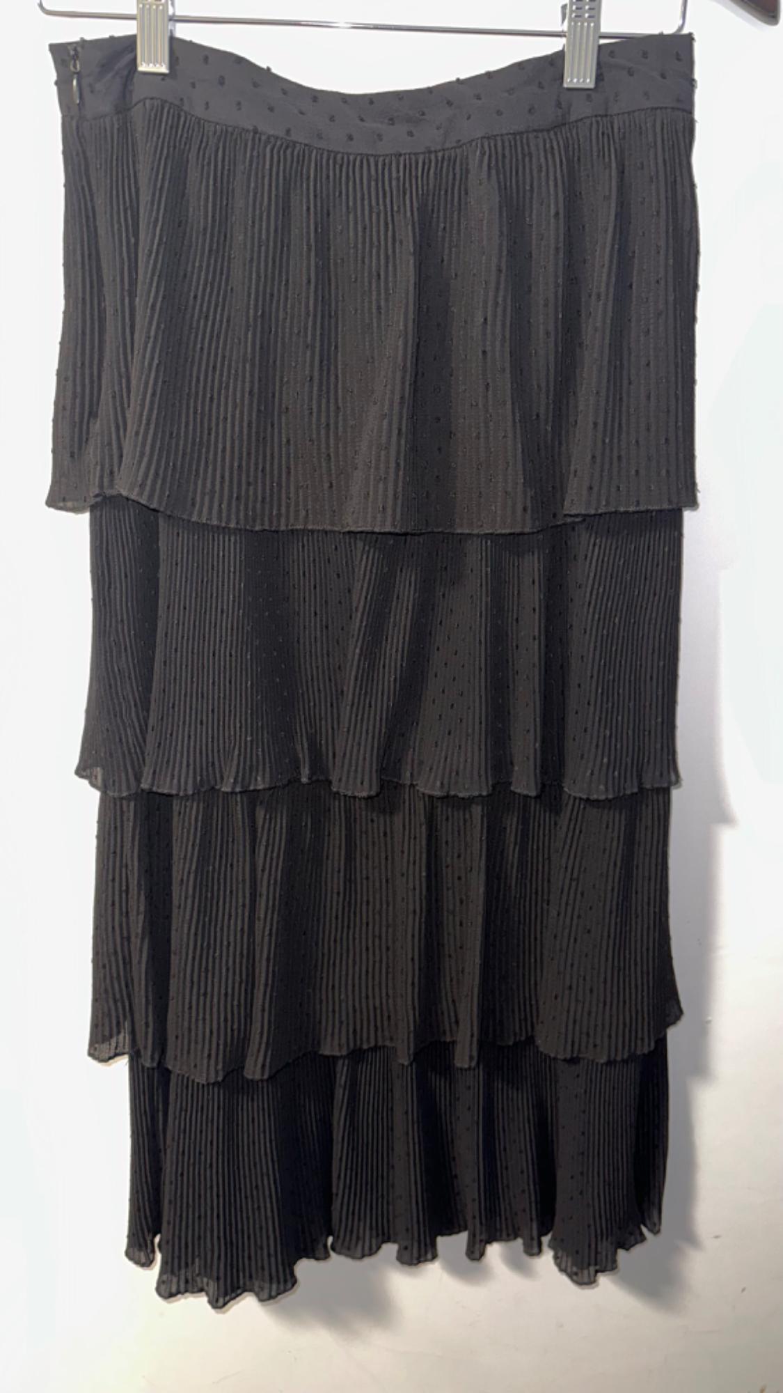 DOTTED MESH SKIRT WITH RUFFLED HEM - Image 2