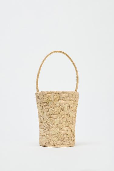 GEVLOCHTEN MANDTAS MET TEKENINGEN - Lichtbeige van Zara