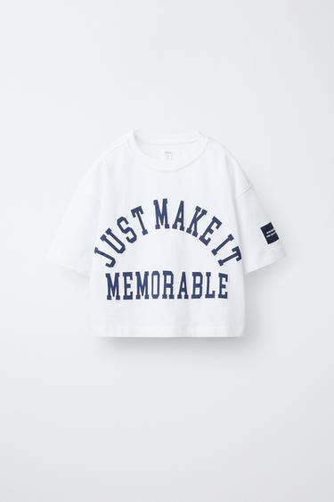VARSITY SLOGAN T-SHIRT - White by Zara