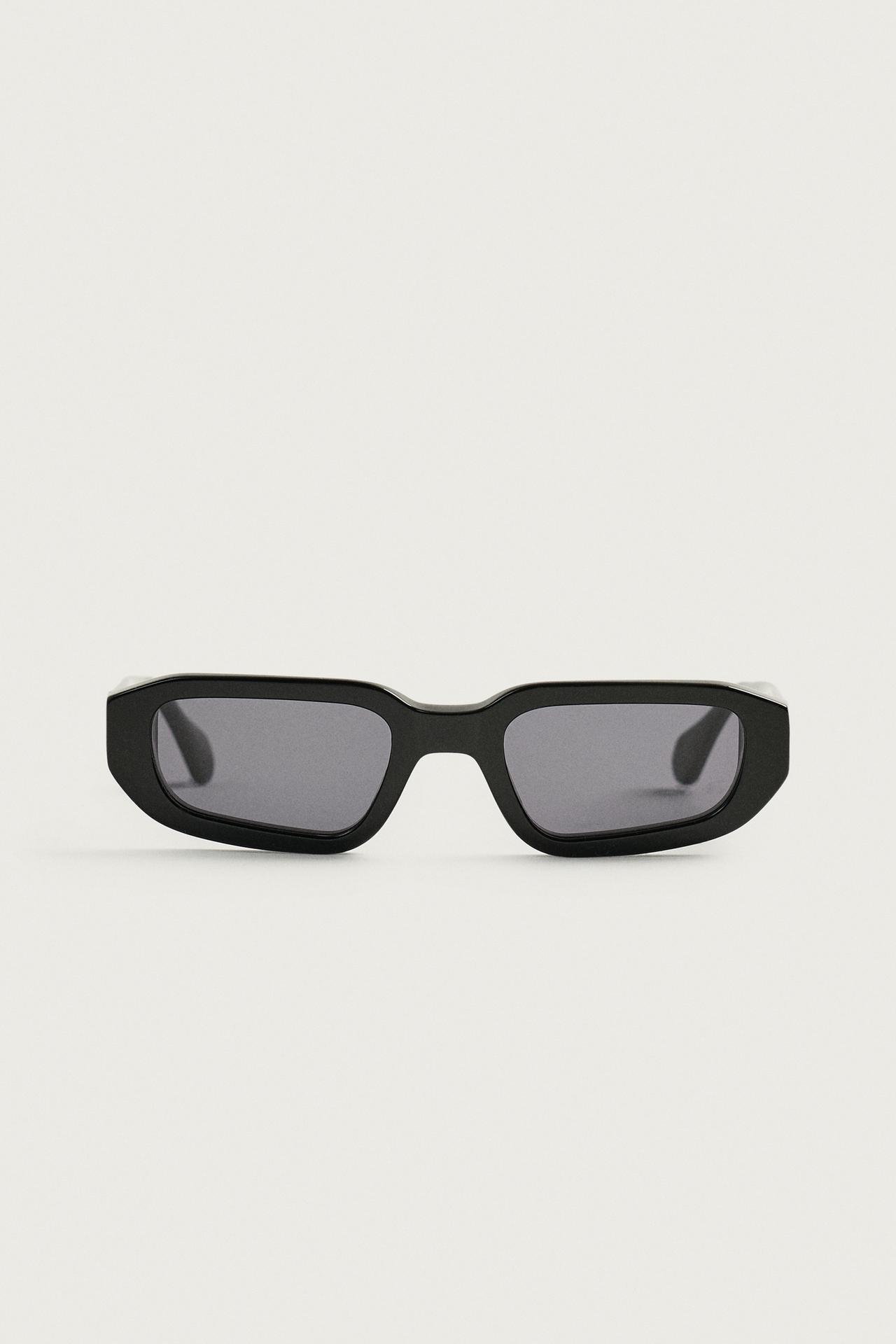 RECTANGULAR SUNGLASSES — Black